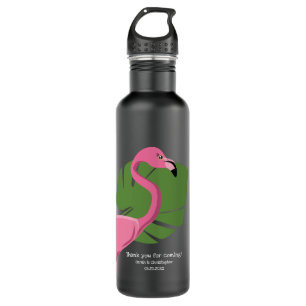 Custom Pink Flamingo Destination wedding favor Stainless Steel Water Bottle