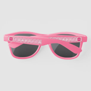 Custom Pink Flamingo Paradise Watercolor Pattern Sunglasses