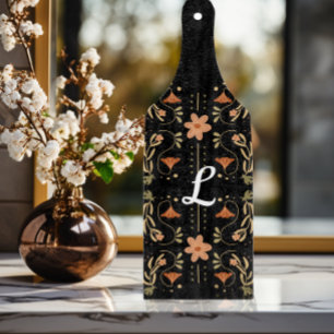 Custom Pink Floral Folk Art charcuterie Cutting Board