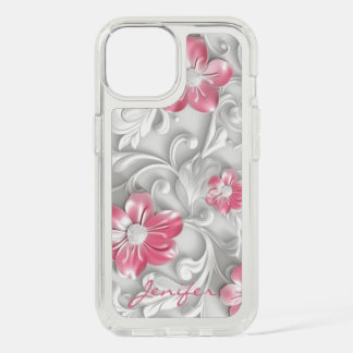 Custom Pink Floral Phone Case| Speck Presidio  iPhone 15 Case