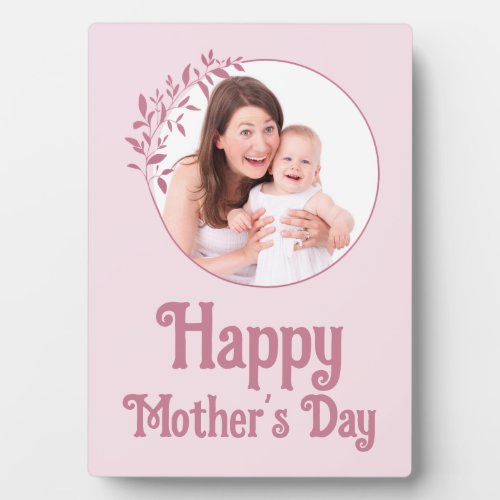 Custom Pink Floral Photo Collage Mothers Day Plaque