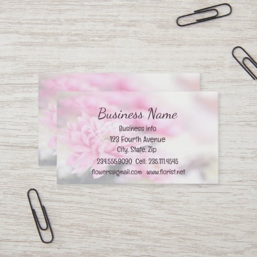 Custom Pink Florist Flower Floral  Business Card