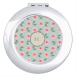 Custom Pink Flower Pattern Compact Mirror at Zazzle