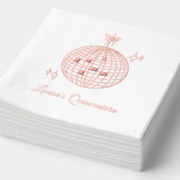 Custom Pink Foil Disco Ball Quinceañera Napkins