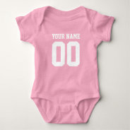 Custom Pink Football Jersey Number Baby Bodysuit at Zazzle