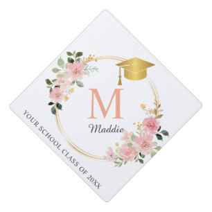Custom Pink Girls Graduation Cap Topper