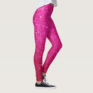 Custom Pink Glitter Pattern Design Valentine's Day Leggings