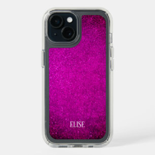 Custom pink glitter SPECK Presidio iPhone 15 case