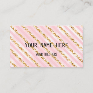 Custom Pink & Gold Business Card