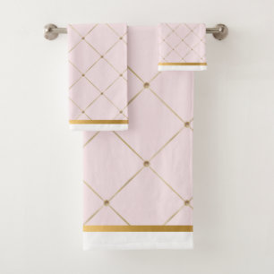 CUSTOM PINK GOLD ELEGANT BATHROOM TOWEL SET