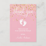 Custom Pink Gold THANK YOU Baby Shower Girl