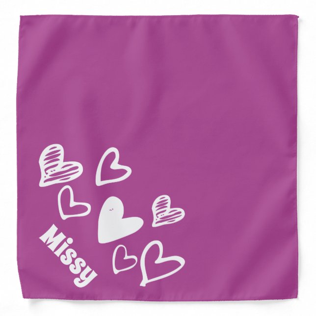 Custom Pink Heart Design Pet Accessory Bandana (Front)