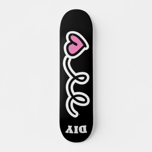 Custom pink heart design skateboard deck for girls