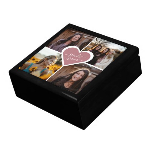 Custom Pink Heart Friends Forever Photo Gift Box