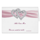Custom Pink Hearts Place Card (Front Horizontal)
