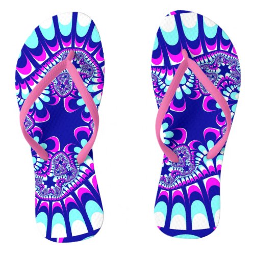 Custom Pink Ice Flower Flip Flops