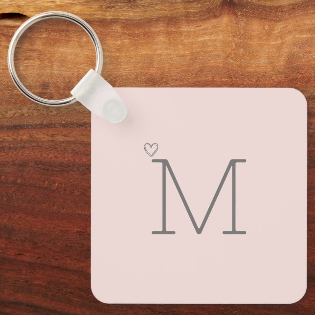 Custom Pink Initial  Keychain (Front)