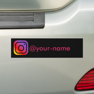 custom pink instagram car bumper sticker