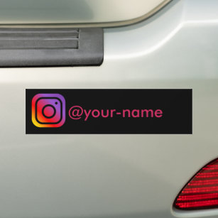 custom pink instagram car bumper sticker