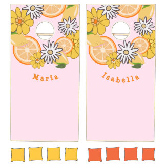 Custom Pink Kid Sisters Cornhole Set