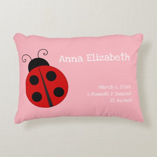 Custom Pink Ladybug Nursery Decorative Pillow Custom Pink Ladybug Nursery Decorative Pillow