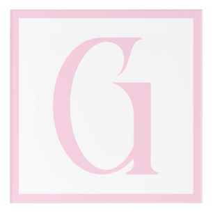 Custom pink Letter Monogram Retro Nursery Acrylic Print