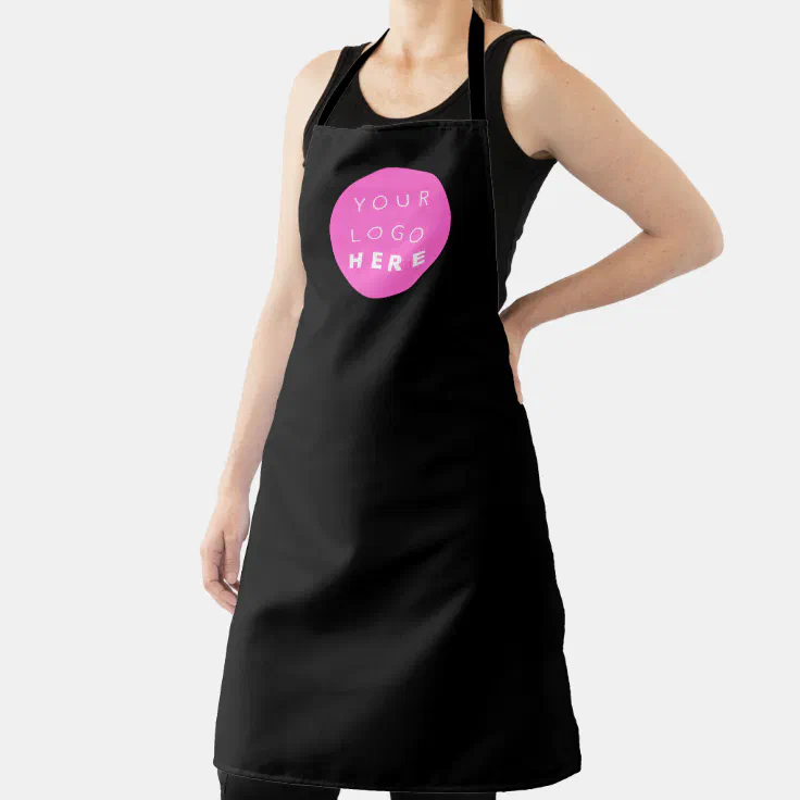 Custom Pink Logo Simply Modern Chef Restaurant Apron | Zazzle