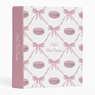 Custom Pink Macarons Frilly Coquette Recipe Mini Binder