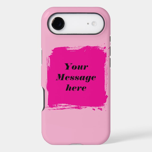 Custom Pink Message Phone Case – Personalized Text (Back)