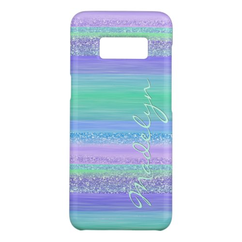 Custom Pink Mint Green Blue Purple Stripes Pattern Case_Mate Samsung Galaxy S8 Case