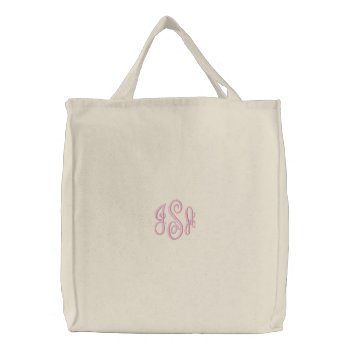 Custom Pink Monogram Embroidered Bag by EnduringMoments at Zazzle