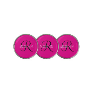 Custom Pink Monogram  Golf Ball Marker