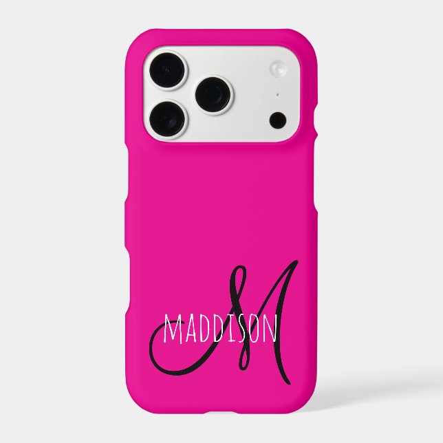 Custom Pink Monogram Iphone Case (Back)