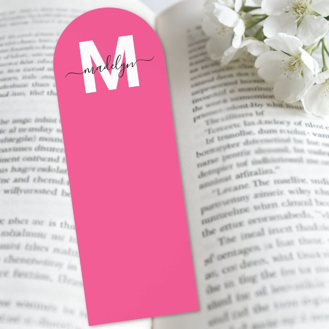 Custom Pink Monogram Name Bookmarks (Custom Pink Monogram Name Bookmarks )