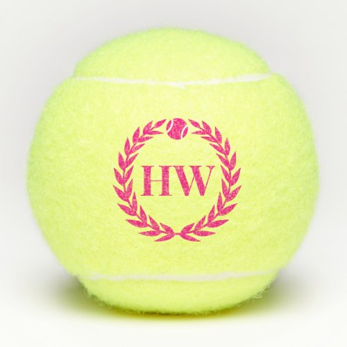 Custom Pink Monogrammed Tennis Balls