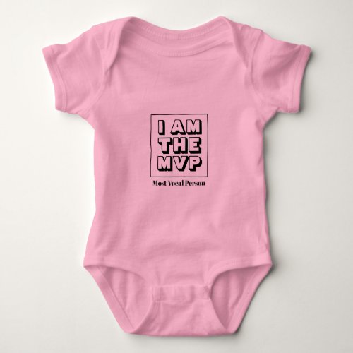 Custom Pink Most Vocal MVP Name Girl  Baby Bodysuit