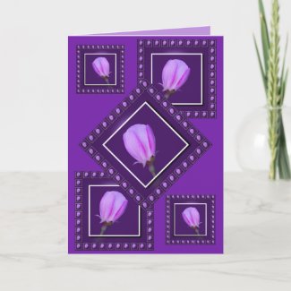 Custom Pink 'n Purple Spring Blossom Greeting Card