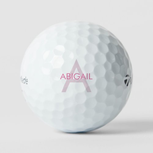 Custom Pink Name  Initial Taylor Made Golf Balls