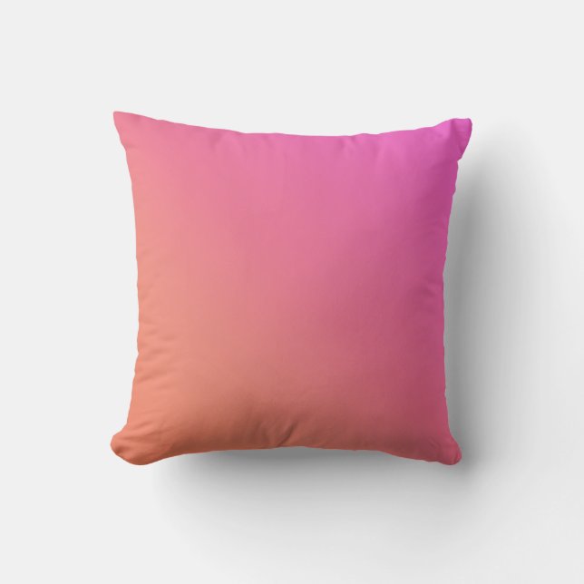 Custom Pink Ombre Throw Pillow (Front)