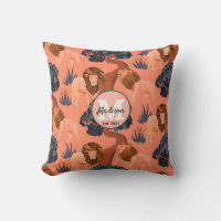 Custom Pink, Orange and Navy Safari Lion Pattern