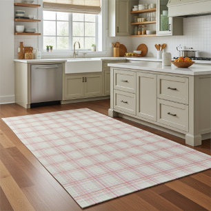 Custom Pink Orange Green and Blue Plaid Pattern Rug