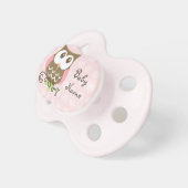 Custom Pink Owl Pacifier (Front Right)