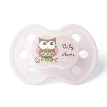 Custom Pink Owl Pacifier
