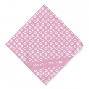 Custom Pink Paw Print Dog Bandana