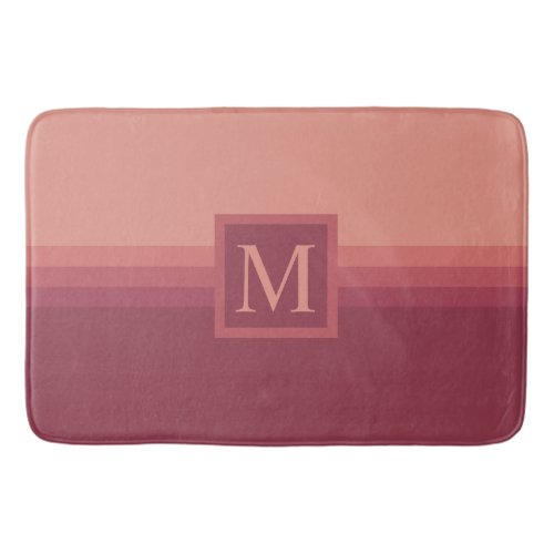 Custom Pink Peach Purple Maroon Color Block Bath Mat