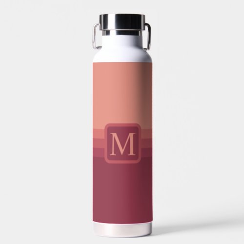 Custom Pink Peach Purple Maroon Color Block Water Bottle