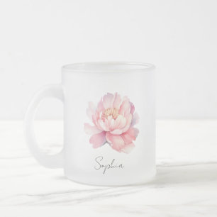 Custom Pink Peony Clear Mug / Mug