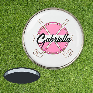 Custom Pink Personalized Golf Clubs Monogram  Ball Marker