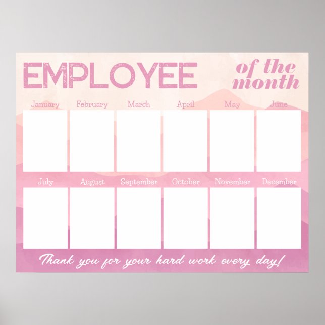 Custom Pink photo employee of the month display Poster (Front)