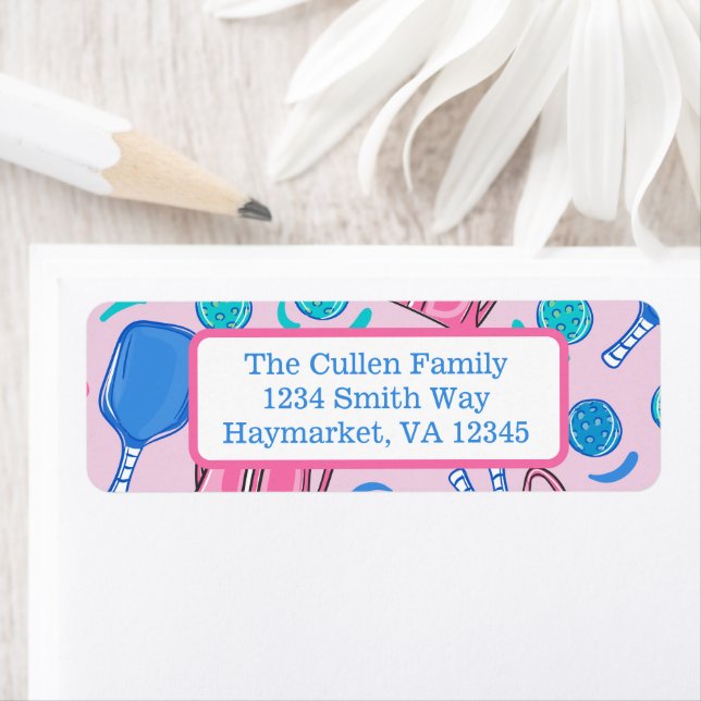 Custom Pink Pickleball  Label (Insitu)
